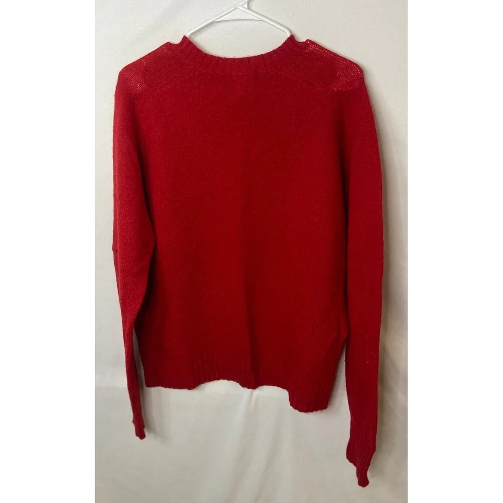 Steeplechase Red Wool Blend Crewneck Sweater Mens XL Solid‎ Long Sleeve Knit